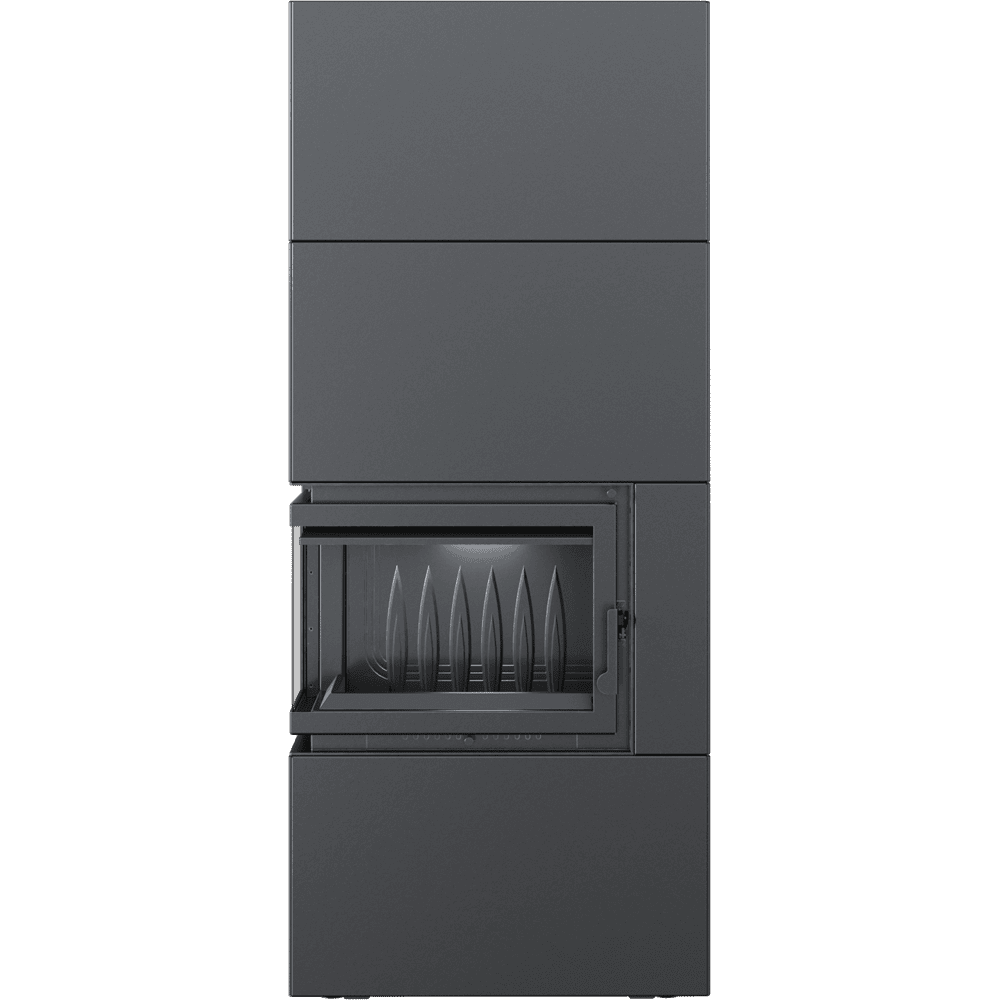 Kamineinsatz Simple Box 8 kW Ø 200 schwarz mit Türfeder