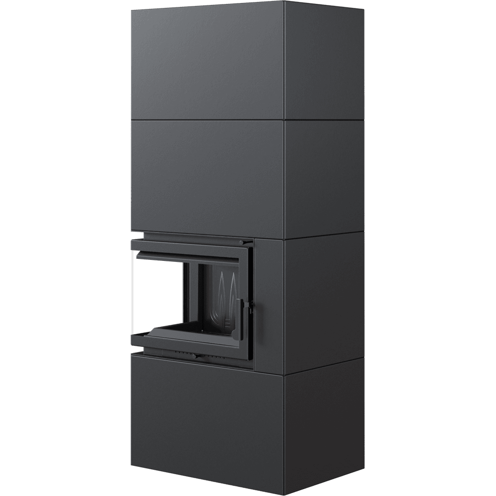 Kamineinsatz Simple Box 8 kW Ø 200 schwarz mit Türfeder