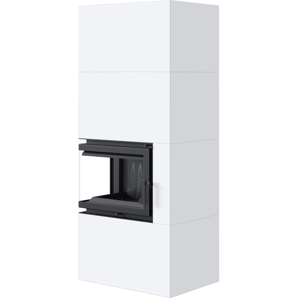 Kamineinsatz Simple Box 8 kW Ø 200 Bianco mit Türfeder