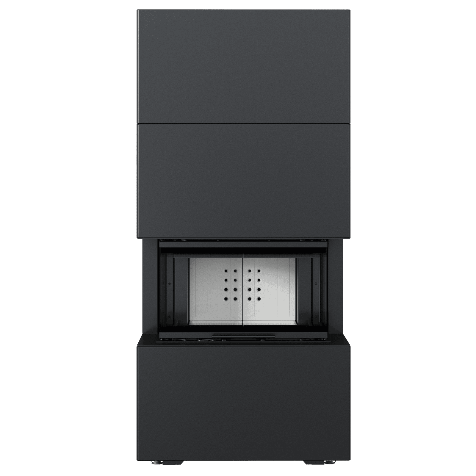 Kamineinsatz NBC/EASY BOX 7 kW Ø 160 Bausatz Black Mit Türfeder