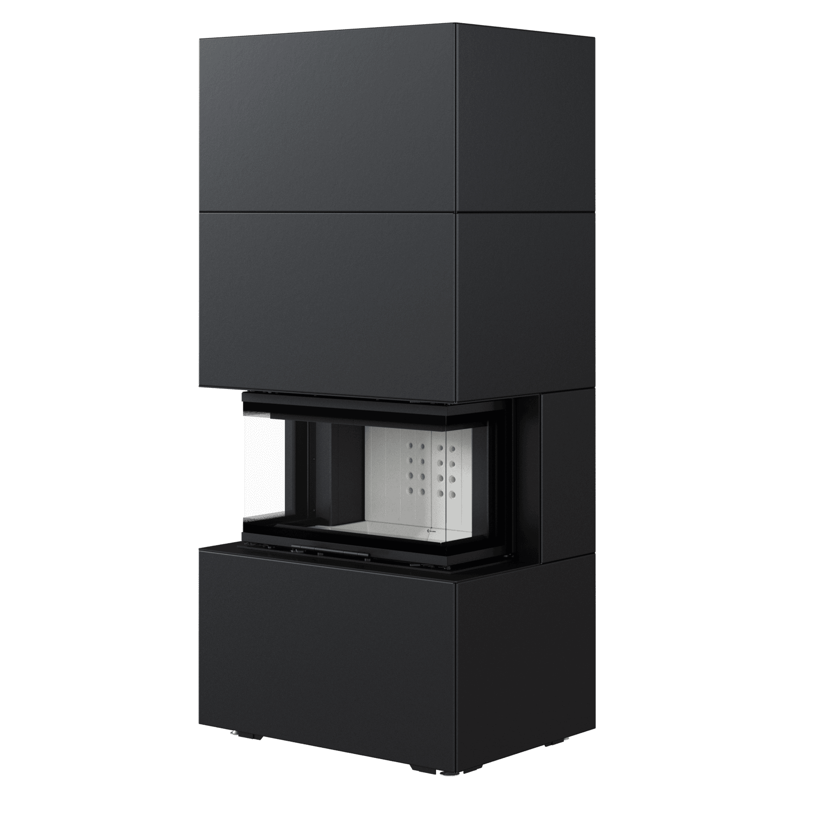 Kamineinsatz NBC/EASY BOX 7 kW Ø 160 Bausatz Black Mit Türfeder