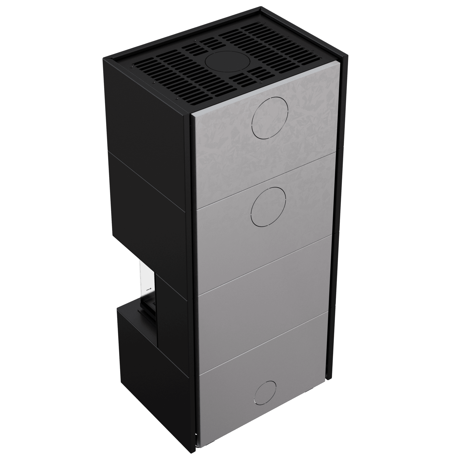 Kamineinsatz NBC/EASY BOX 7 kW Ø 160 Bausatz Black Mit Türfeder