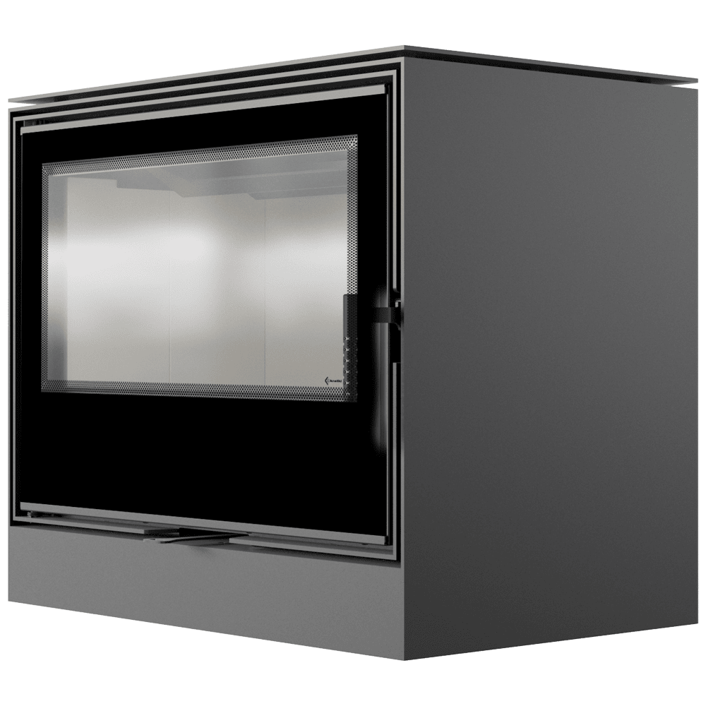 Kaminofen aus Stahl KARI 80 Ø 180 12 kW schwarz Verkleidung
