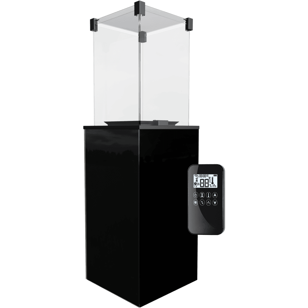 Terrassenheizer Patio Glas schwarz automatische Steuerung 8,2kW