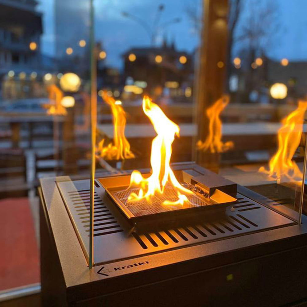 Terrassenheizer Patio Quarzsinter Oxide Grigio manuelle Steuerung 8,2kW