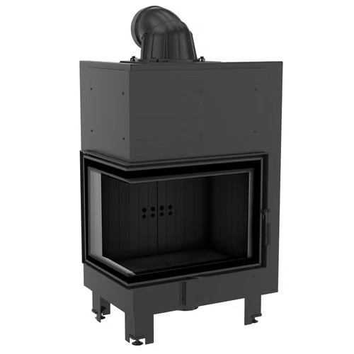 Kamineinsatz aus Stahl MBZ - 13 kW Ø 200 - Stahlfront mit Siebdruckglas