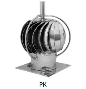 TURBOWENT WITH EXTERNAL BEARINGS SQUARE BASE - STANDARD (OPENABLE)