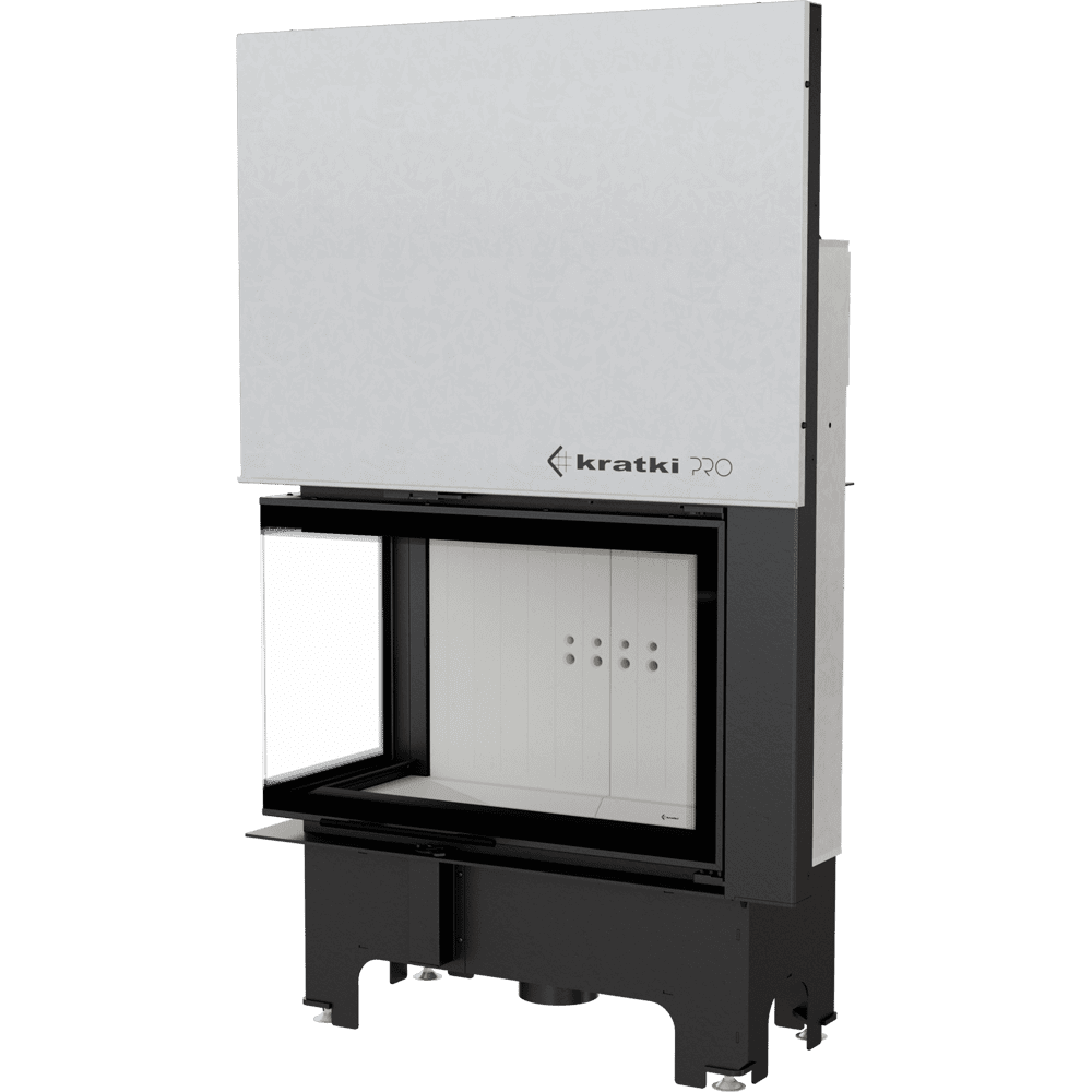 Kamineinsatz aus Stahl VNP 810/410 14 kW Ø 200 mit Schiebetür