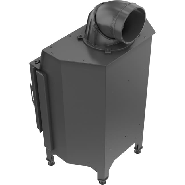Kamineinsatz aus Stahl NADIA 10 kW Ø 200 schwarz Verkleidung