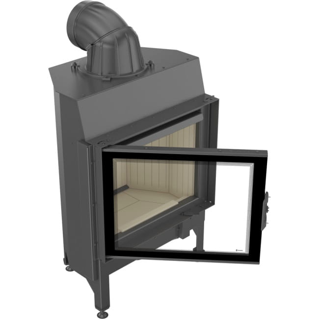 Kamineinsatz aus Stahl NADIA 10 kW Ø 200 schwarz Verkleidung
