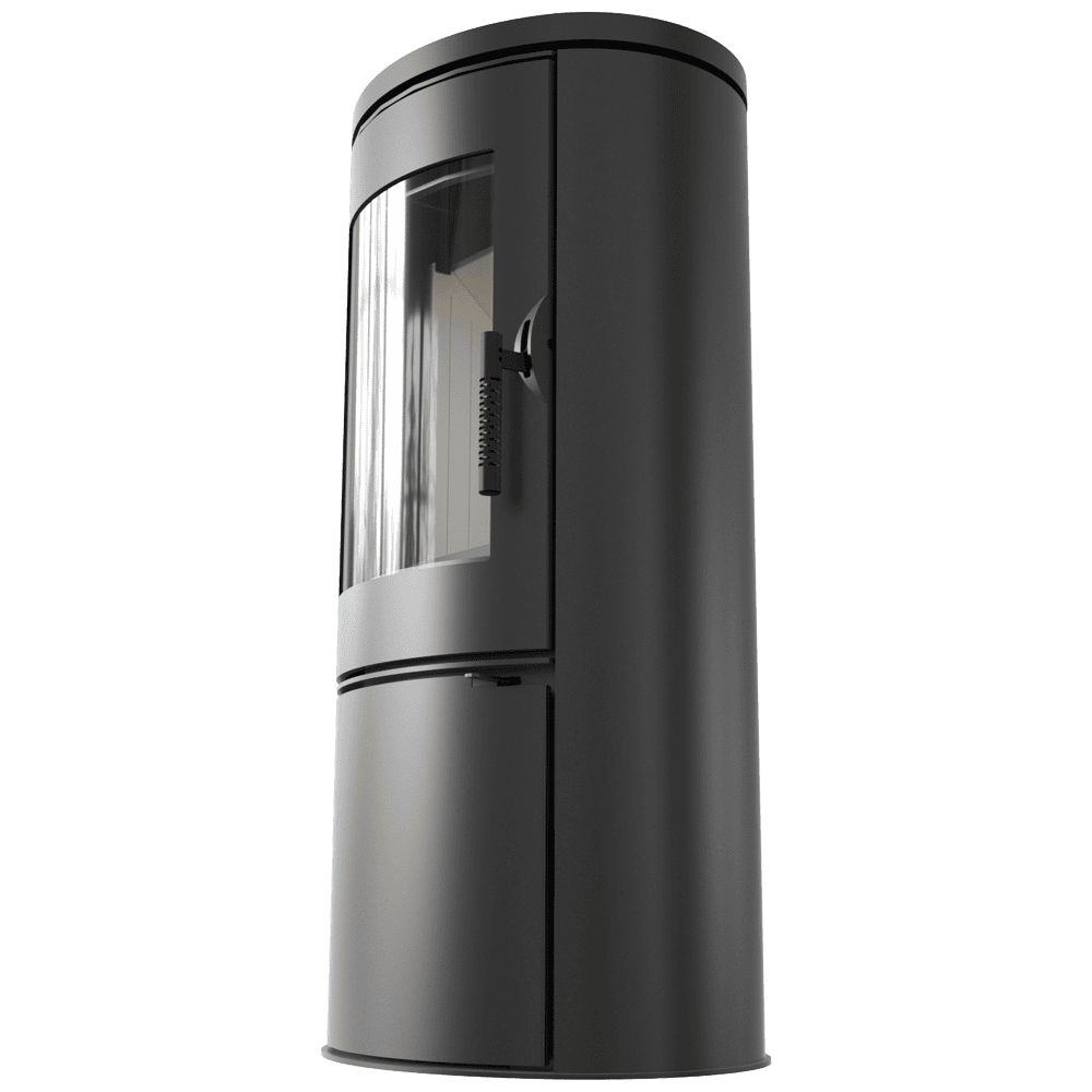 Stahl-Gusseisen Kaminofen AB Ø 150 8 kW schwarz Verkleidung