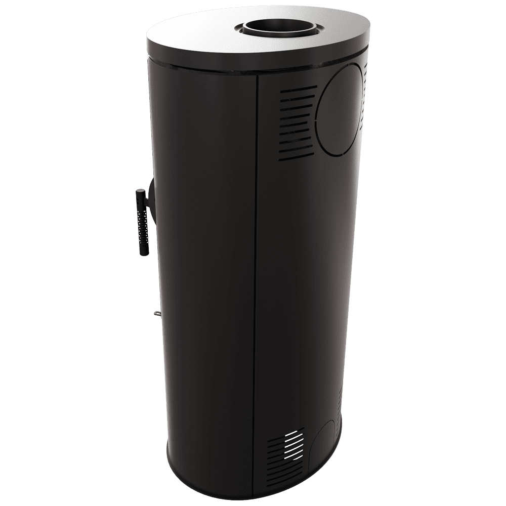 Stahl-Gusseisen Kaminofen AB Ø 150 8 kW schwarz Verkleidung