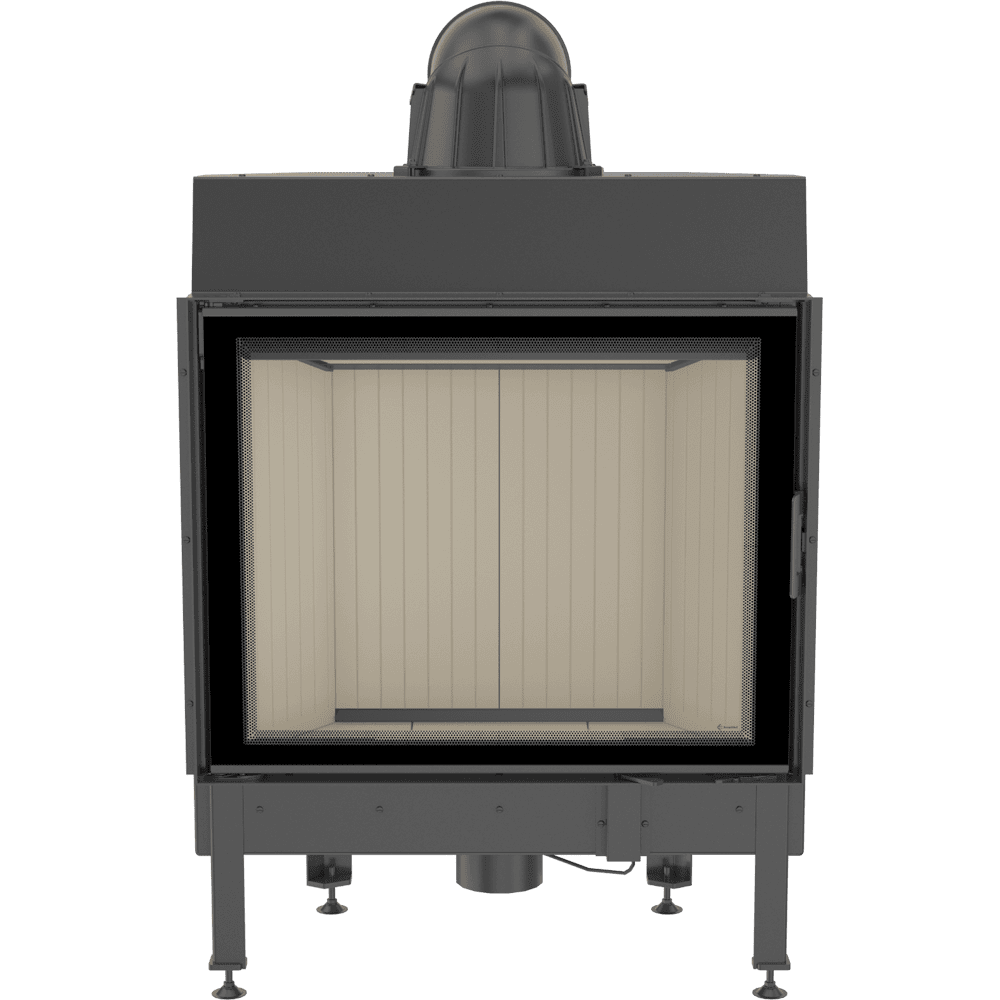 Kamineinsatz aus Stahl NADIA 13 kW Ø 200 schwarz Verkleidung