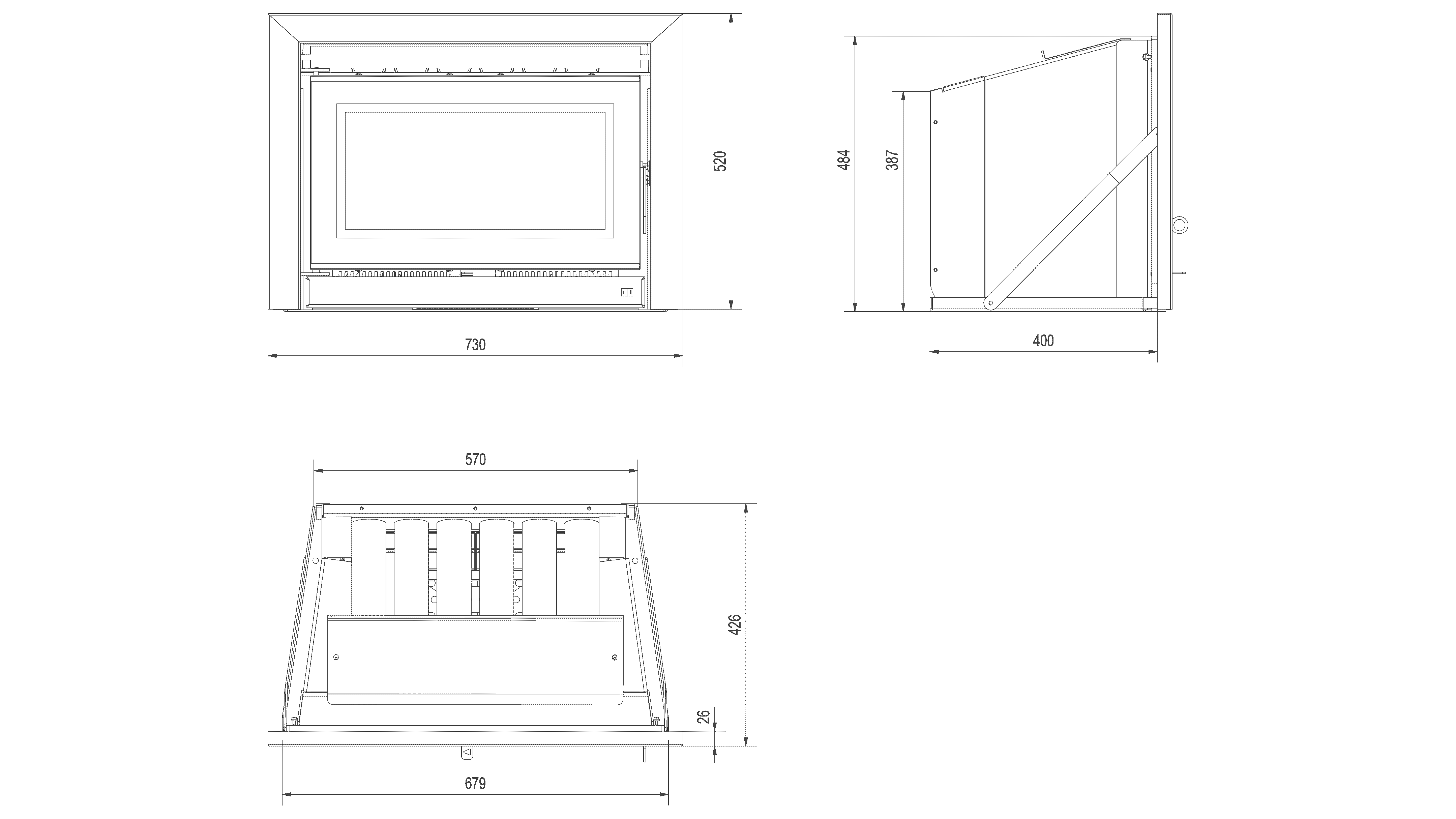 Kamin-Kassette KDZ 6 kW