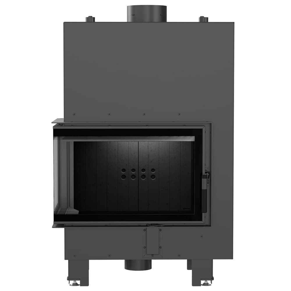 Wasserführender Kamineinsatz MBM links 12 kW Ø 180 schwarz Verkleidung