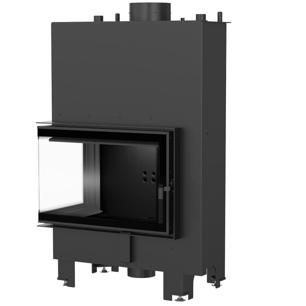 Wasserführender Kamineinsatz MBM links 12 kW Ø 180 schwarz Verkleidung