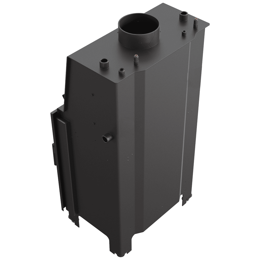 Wasserführender Kamineinsatz MBZ 13 kW Ø 200 Schwarze Thermotec-Auskleidung