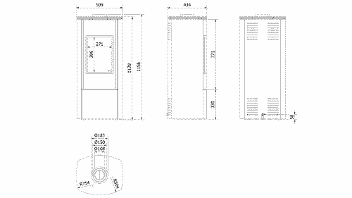 Kaminofen auf Propangas AB ENYO Ø 100/150 4,2 kW