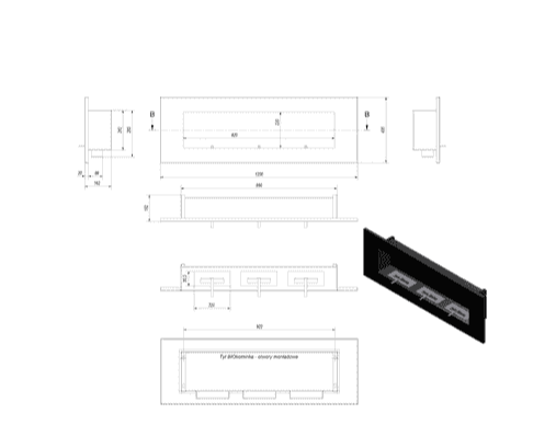 Wand-biokamin DELTA 3 Set mix Zubehörsatz