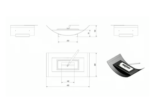 Tischkamin Bioethanol BIOMISA MINI TÜV schwarz