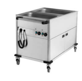 Bain Marie Station mit Rollen u. 2 Becken