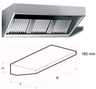 ECO Wand Abzugshauben T 1100 mm