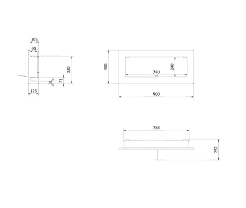 Wandkamin Bioethanol DELTA2 SLIM TÜV mit Verglasung set