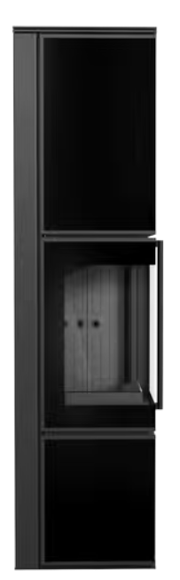 Kaminofen aus Stahl TORA/L 8 kW Ø 150 Weißes Glaspaneel schwarz Verkleidung