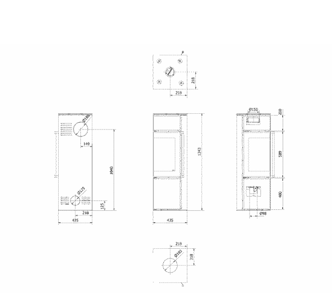 Kaminofen aus Stahl TORA/S 8 kW Ø 150 Quarzsinter Nero Assoluto mit Türfeder