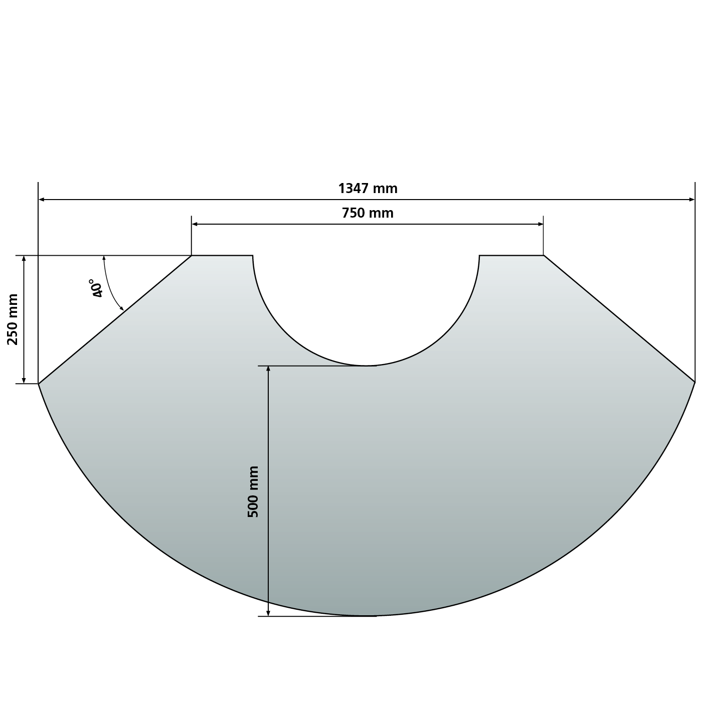 Glas-Vorlegeplatte für runde Kaminöfen, Groß