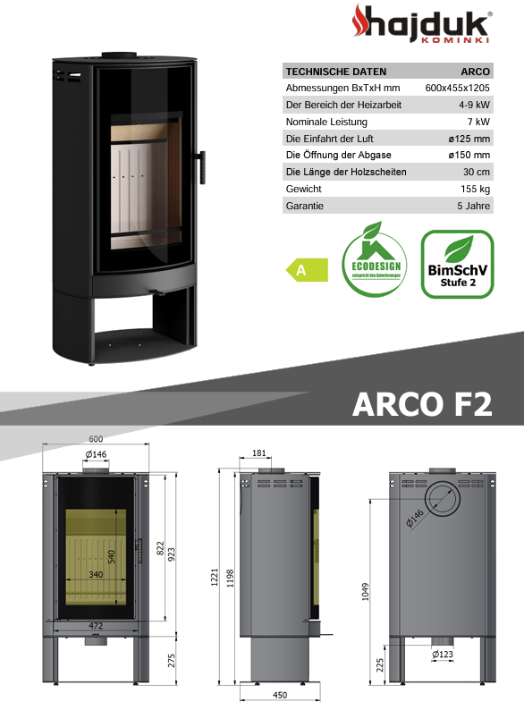 Hajduk Kaminofen Arco F2