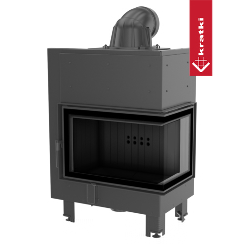 Kamineinsatz aus Stahl MBM - 10 kW Ø 200 - Stahlfront mit gebogenem Siebdruckglas