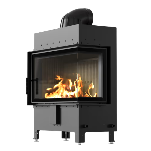 Kamineinsatz aus Stahl LUCY 14 kW Ø 200 schwarz Verkleidung