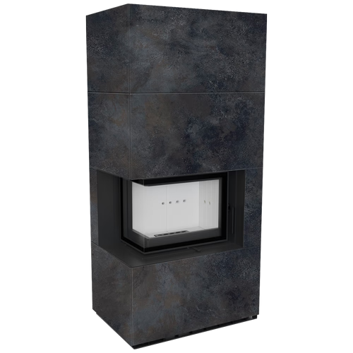 Kaminbausatz KRATKI FLOKI BOX 8 kW Ø 160 Quarzsinter OSSIDO NERO