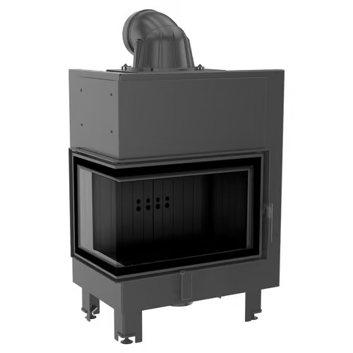 Kamineinsatz aus Stahl MBM - 10 kW Ø 200 - Stahlfront mit Siebdruckglas